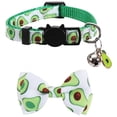 thumbnail image 2 of PENGXIANG 3 Pack Cats Collars Adjustable Kitten Collars with Bell Pendant (Green Avocado, Pink Watermelon, Yellow Pineapple), 2 of 6