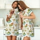 thumbnail image 4 of Easygdp Cute Frog Camisón de manga corta para mujer, informal, estampado, 4 of 6