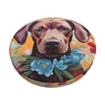 thumbnail image 3 of Picia Painted Flower Puppy pattern Round Stool Covers Comfy Seat Covers Stretch Removable WashableChair Slipcover Round Bar Chair Cushion Cover-14 inch, 3 of 7