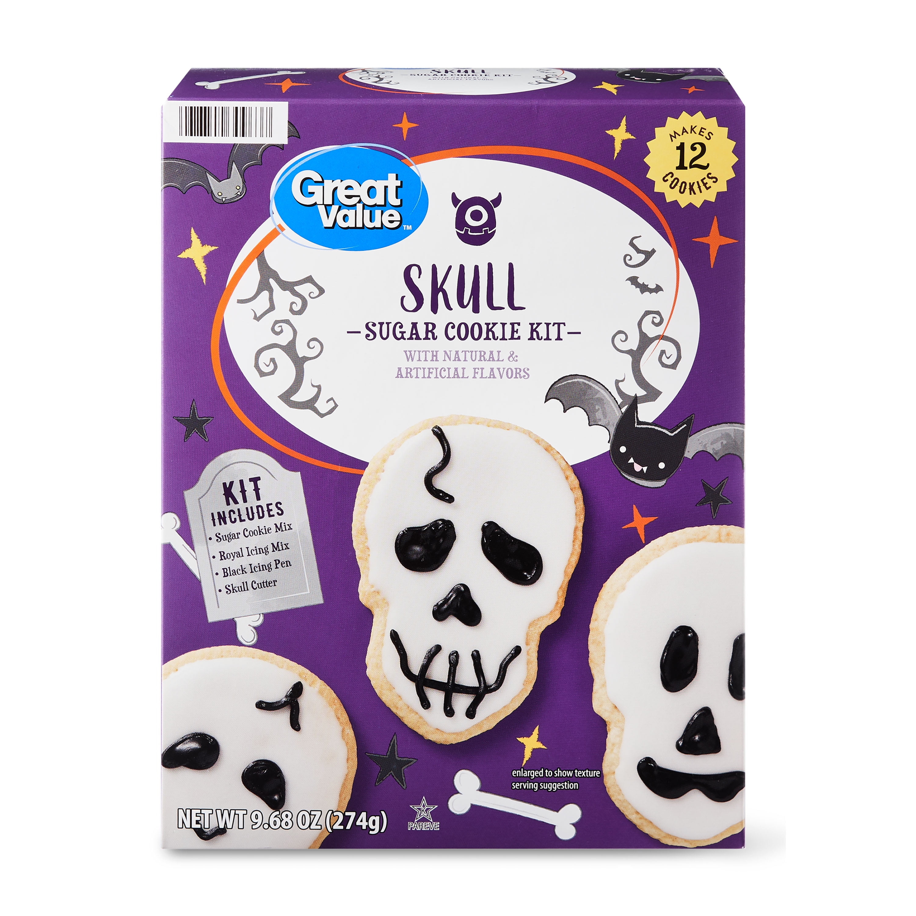 Great Value Skull Sugar Cookie Kit, 9.68 oz