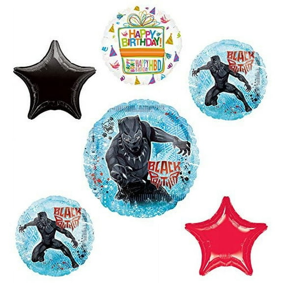 Black Panther Party Supplies Birthday Balloon Bouquet Decorations
