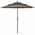 thumbnail image 4 of Gymax 10ft 3 Tier Patio Market Umbrella Aluminum Sunshade Shelter Double Vented Tan, 4 of 10