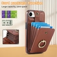 thumbnail image 6 of Compatible with iPhone 16e/SE 2025/SE 4 Wallet Phone Case Screen Protector Ring Crossbody Strap Stand Credit Card Holder RFID Cell Cover for i Phone16e i16e 16 e SE4 4th Generation Women Girls Brown, 6 of 9