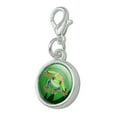 thumbnail image 2 of Tree Frog on Leaf Antiqued Bracelet Pendant Zipper Pull Charm with Lobster Clasp, 2 of 3