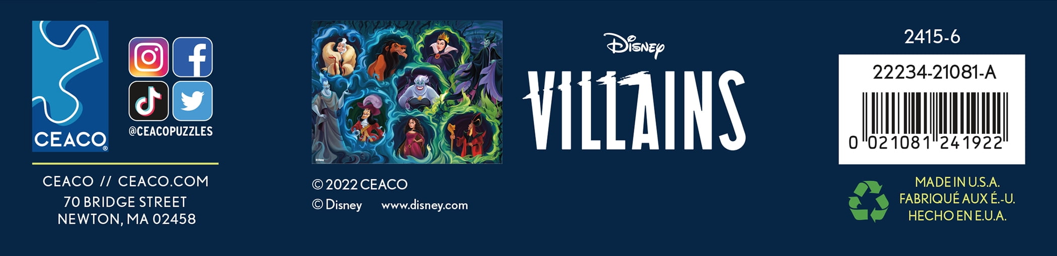 Ceaco Disney Villains Thomas Kinkade 500 Piece Interlocking Jigsaw Puzzle