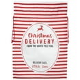 thumbnail image 3 of Northlight Striped Christmas Delivery Tied Gift Sack - 27.25" - White and Red, 3 of 8