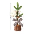 thumbnail image 2 of Opperiaya Christmas Tree Potted Plants with Stable Wooden Base Decoration, 2 of 6