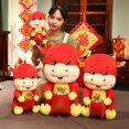 thumbnail image 2 of Muñeco de peluche de vaca con zodíaco chino de Año Nuevo, muñeco de peluche con mascota de vaca lechera roja, colgante para escritorio, decoración del hogar, 2 of 5