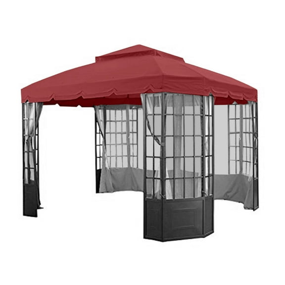 Garden Winds Replacement Canopy Top Cover for the Bay Window Gazebo - Cinnabar