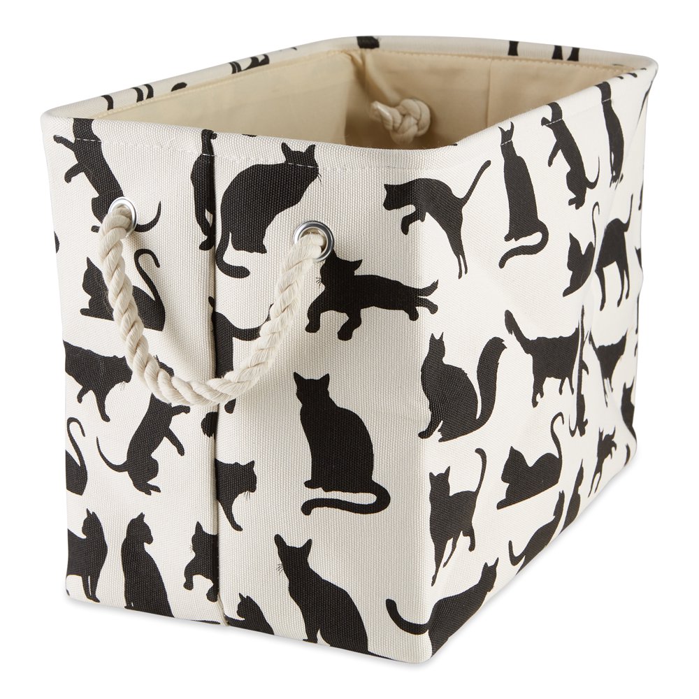 DII Polyester Pet Bin Cats Meow Rectangle Medium
