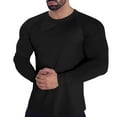 thumbnail image 2 of Gephdiin Compression Shirt Men Long Sleeve Shirts for Men Fitness Sports Quick Frying T Shirt Round Neck Tight Elastic Bottoming Top Workout Shirts for Men Mens Shirts Polyester Black L, 2 of 5