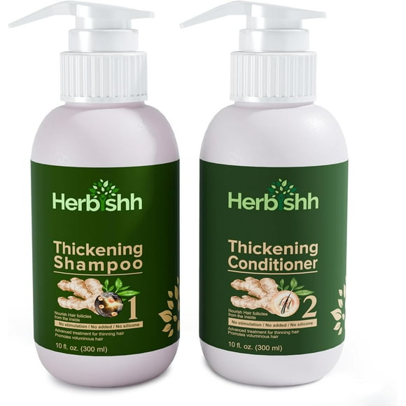 Herbishh Ginger Extract Thickening Shampoo and Hair Conditioner for Hair Thickening | Suitable for All Type Hair | Sulphates & Parabens Free