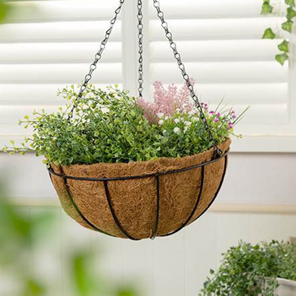 babydream1 Hanging Basket Planter Metal with Coconut Coir