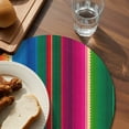 thumbnail image 3 of Mexican Stripes Round Placemats Set of 4 for Dinning Tables,Heat-proof Braided Table Mats 13 Inch,Blue Boho Red Green Orange Art Simple Washable Place Mat for Kitchen Restaurant Party Table Decor, 3 of 9
