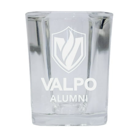 

Valparaiso University College 2 Ounce Square Shot Glass laser etched logo Design