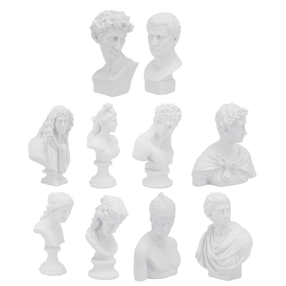 Set of 10 Resin Plaster Figurine Ornaments for Home Decor, Coffee Table Display, Artistic Mannequin Sculptures and Sketch Statues