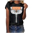 thumbnail image 1 of Pompotops Blouse Décontractée Mode Femme Ample Impression Oktoberfest Col Rond T-Shirt Blouse Imprimé Tee Liquidation, 1 of 4