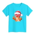 thumbnail image 4 of Ulanda Kid Gingerbread Man Blowing Pink Bubble Peace Sign Christmas T-Shirt (Sky Blue, 2-3 Years), 4 of 4