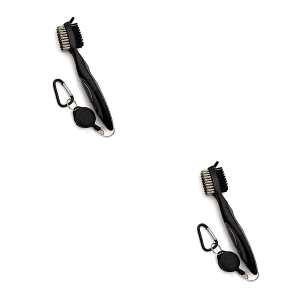 Cepillo de palo de golf Toystoory acero inoxidable Cepillos de bola de doble cara telescópicos 2Conjunto gris sin tapa
