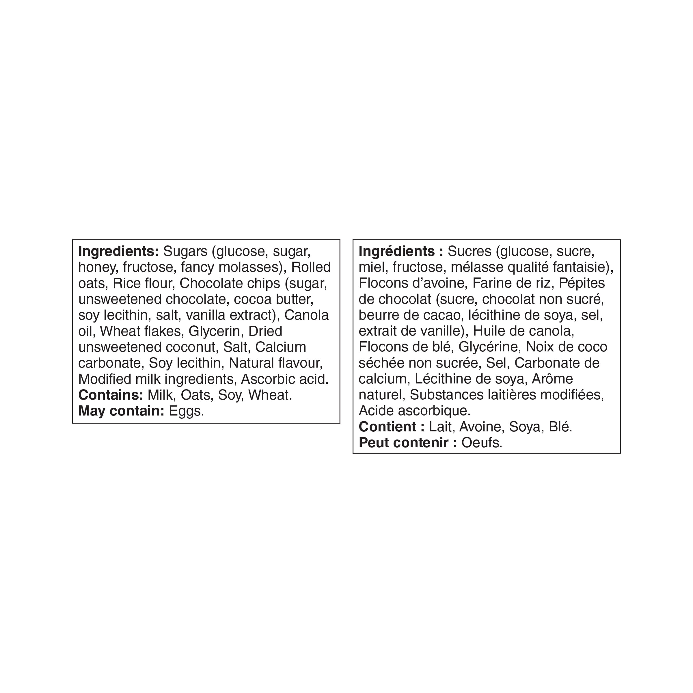 Barres granola tendres aux pépites de chocolat Great Value 1,25 kg