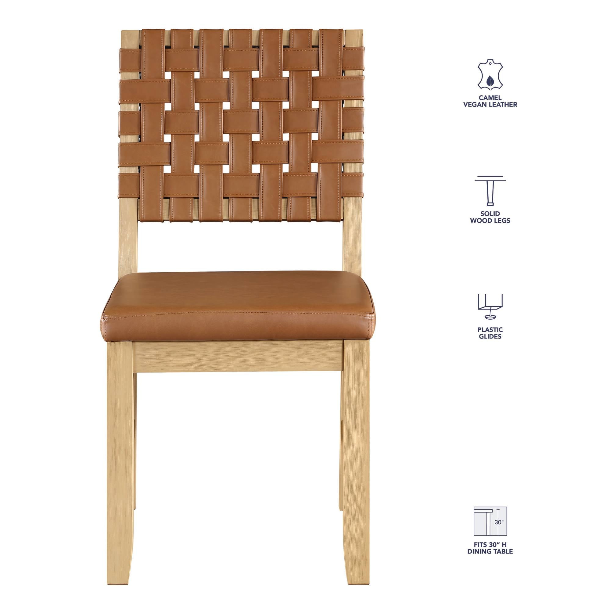 Steve Silver Reid Sand Dining Side Chair with Camel Upholstery