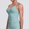 thumbnail image 6 of Sokhug Womens Halter Tank Tops Longline Strappy Top with Built-in Bra V Neck Backless Gym Workout Camis with Adjustable Strap, 6 of 8