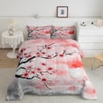 thumbnail image 2 of Erosebridal Spring Cherry Blossoms Bedding Todder Comforter Set, Watercolor Flower Down Comforter, Pink Grey, Reversible 2 Pieces, 2 of 8