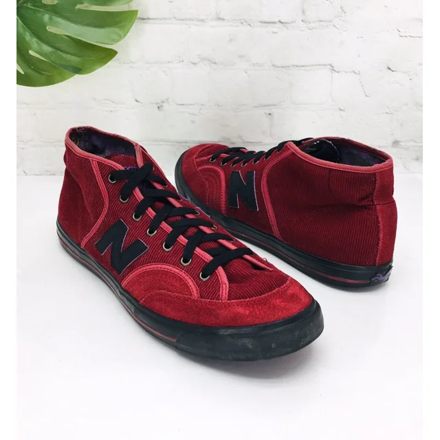 New Balance Numeric Men's Size 13 Franky Villani Mid Sneaker Shoes Red Corduroy