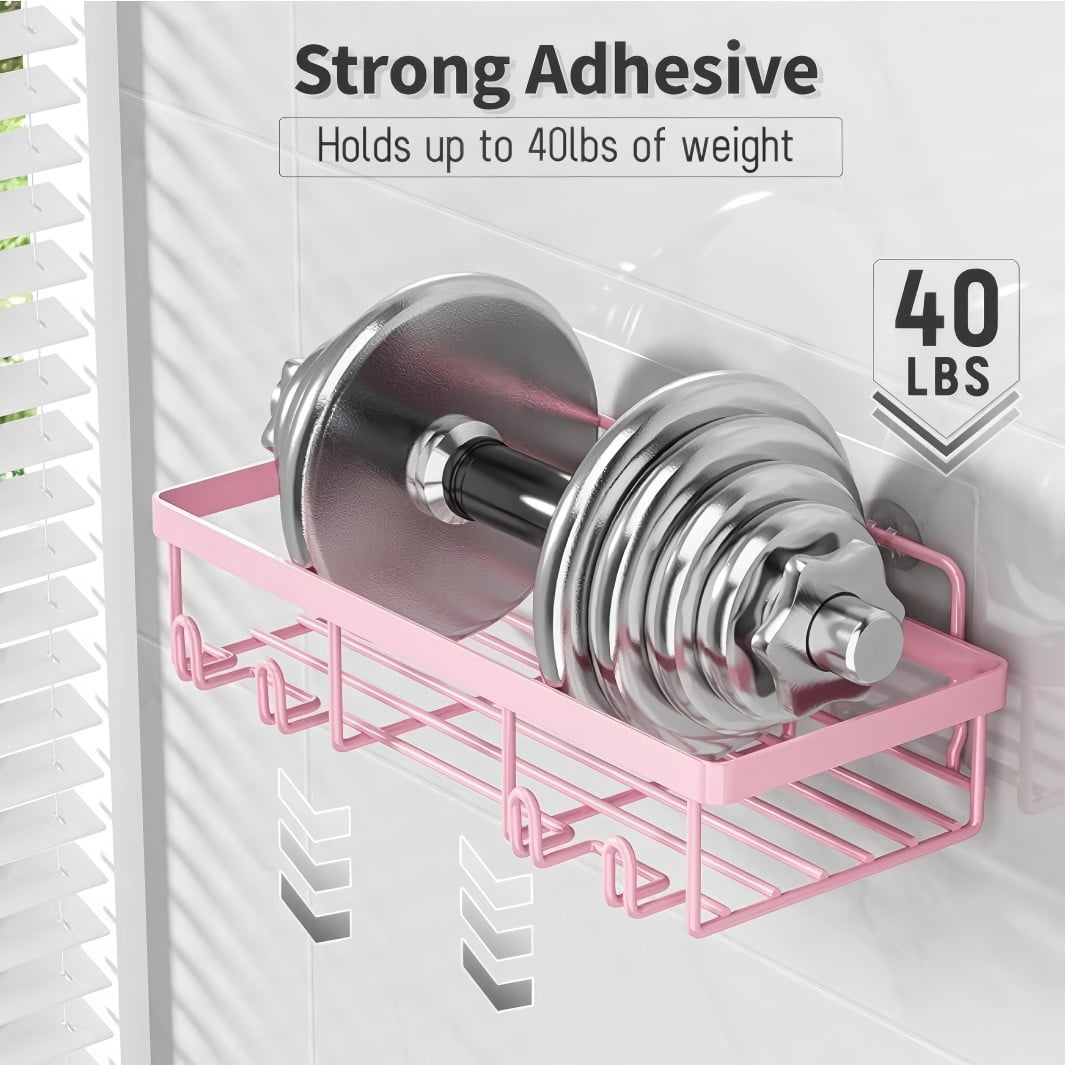 Pink 5-piece bathroom storage rack set, bathroom organizer, bathroom accessories, home gift. Must-have storage for apartments.