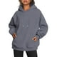 thumbnail image 1 of Sudaderas con Capucha Extragrandes para Mujer, Sudaderas de Forro , Suéteres de Moda para Otoño e Invierno Gris Oscuro S, 1 of 9