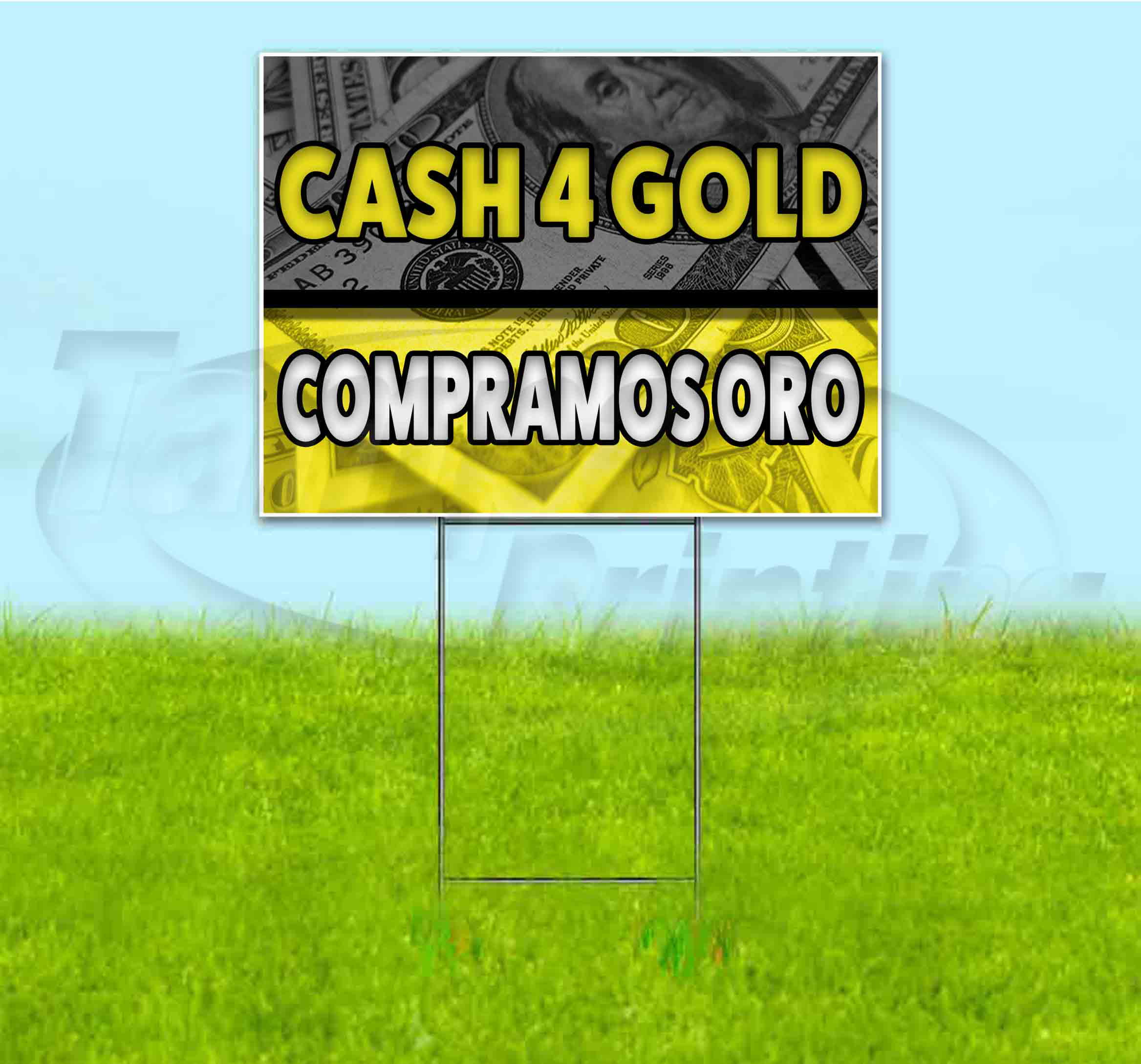 CASH 4 GOLD COMPRAMOS ORO Advertising Vinyl Banner Flag Sign Many Size Available 
