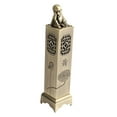 thumbnail image 4 of Quemador de incienso Torre Pequeño Monje Talla de metal decorativa Porta incienso para regalar Loto de bronce, 4 of 9