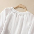 thumbnail image 4 of Jxximdong Tshirts for Women Women's Embroidered Shirt Summer V Neck Slim And Simple Solid Color 45720 Sleeve Top White Summer Tops XXL, 4 of 9