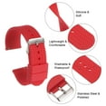 thumbnail image 6 of Uxcell Silicone Watch Band 24mm Rubber Watch Strap with Electroplated Stainless Steel Buckle for Men Women, Red, 6 of 6