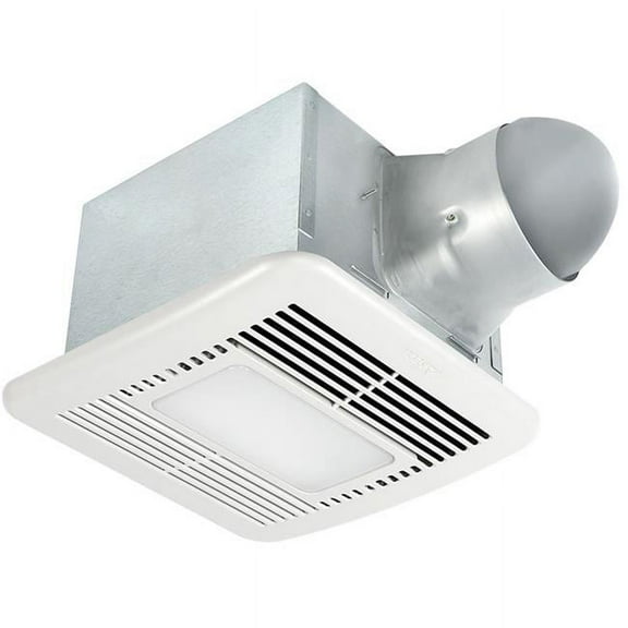 Delta Electronics SIG80-110DLED 80-110 CFM Ceiling Bathroom Exhaust Fan with Dimmable LED Light & Night-Light, Off White