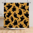 thumbnail image 4 of Tchckioa Orange Halloween Shower Curtain,60x72 Inch Waterproof Hooks Bath Curtain for Apartment, 4 of 6