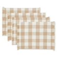 thumbnail image 1 of FRAÎCHE Spring Taupe Gingham Placemats, 4 pack, 1 of 5