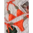 thumbnail image 3 of Bañador Tie Dye de 3 piezas para mujer, ropa de playa Sexy con espalda descubierta y cordones, trajes de baño con conjunto de Bikini con cuello Halter, 3 of 5