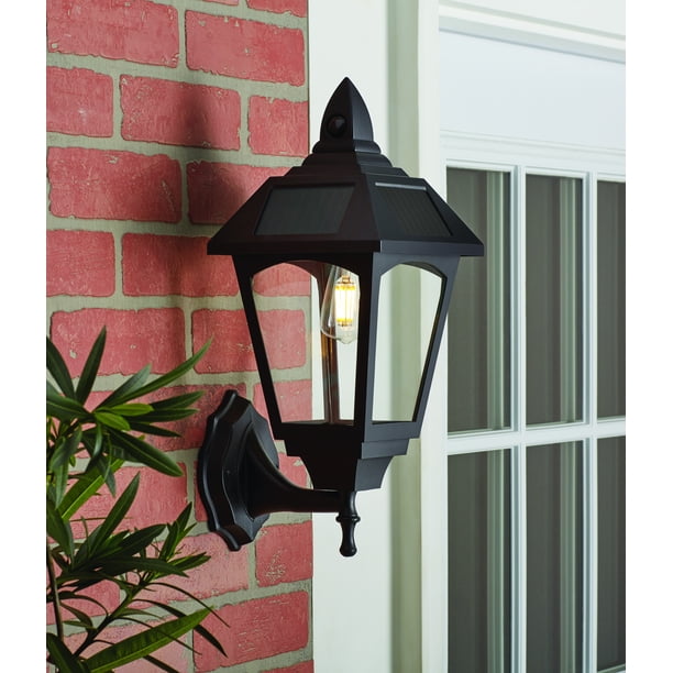 Hyper Tough Motion Sensor Activated Solar Wall Lantern, W/Filament Bulb
