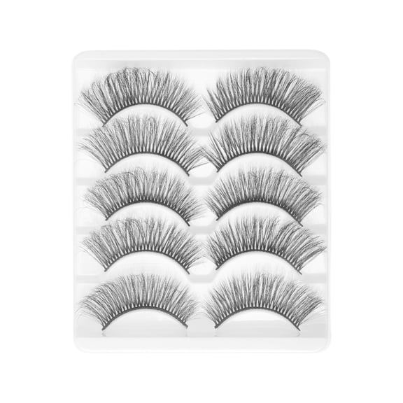 Unique Bargains 5 Pair Soft 3D False Eyelashes for Makeup Black 3D-46