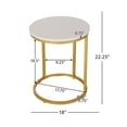 thumbnail image 3 of Noble House Specter Iron C-Shaped End Table with Tempered Glass, Gold and White, 3 of 10