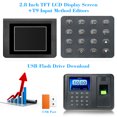thumbnail image 4 of Zootealy LCD Fingerprint Time Clock with 2.8-inch Display Screen, USB Data Transfer, and Multi-language Support, 4 of 6