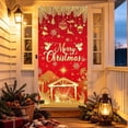 thumbnail image 4 of Ouuluon Festive Christmas Door Curtain, 35X71 inch Hanging Cover for Front Door Wall Holiday Party Decoration, 4 of 7