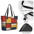 thumbnail image 4 of Mondrian Inspired（9） Woman Leather Handbags Large Tote Bag Fashion Portable Handbags With Zipper, 4 of 7