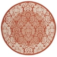 thumbnail image 2 of Safavieh Courtyard Dani Bordered Indoor/Outdoor Area Rug, Terracotta/Natural, 5'3" x 5'3" Round, 2 of 12