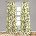 thumbnail image 5 of Ambesonne Green Orange Curtains, Orange Branch, Pair of 28"x63", Fern Green Orange Yellow, 5 of 5