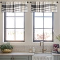 thumbnail image 4 of LALILO Kitchen Curtain Valance Plaid Check Black Rod Pocket Window Curtain 52"x 18" Set of 2, 4 of 6
