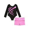 thumbnail image 3 of iEFiEL Kid Girls Dance Leotard with Shorts Gymnastics Ballet Suit Long Sleeve Fitness Workout Outfit Pink 14, 3 of 7