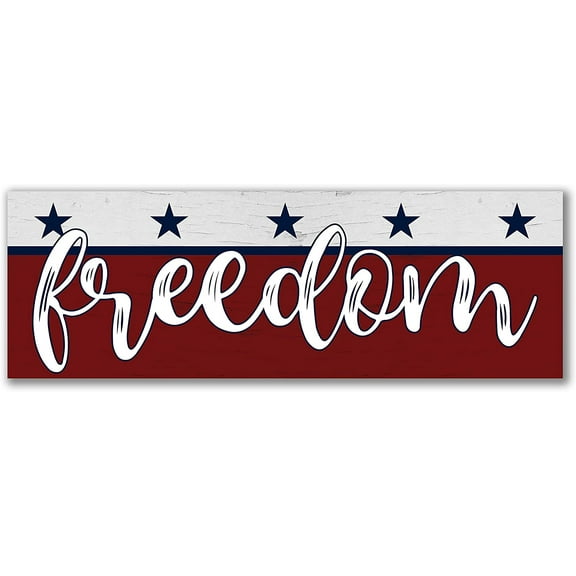 Freedom Rustic Wood Wall Sign 6x18