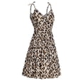 thumbnail image 5 of DHFJKG Summer Dresses For Women Leopard Beach Dress With Pocket V Neck Spaghetti Strap Casual Mini Sundress Soft Dresses, 5 of 6